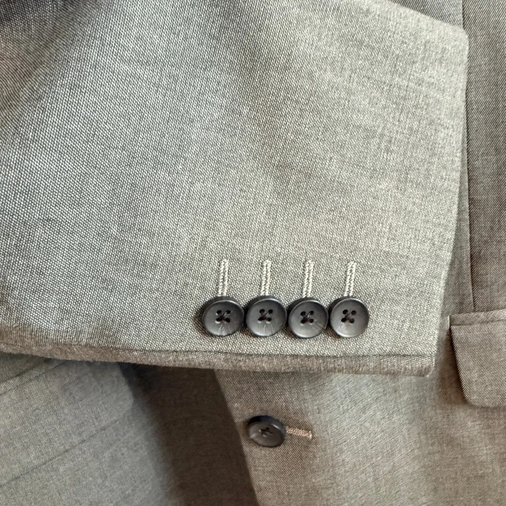 J.M. Haggar Sport Coat Mens 44L Grey Classic Fit Two Button Blazer 1023641